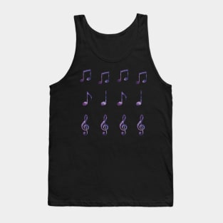 Galaxy Music Notes Sticker Sheet (12pcs) Tank Top